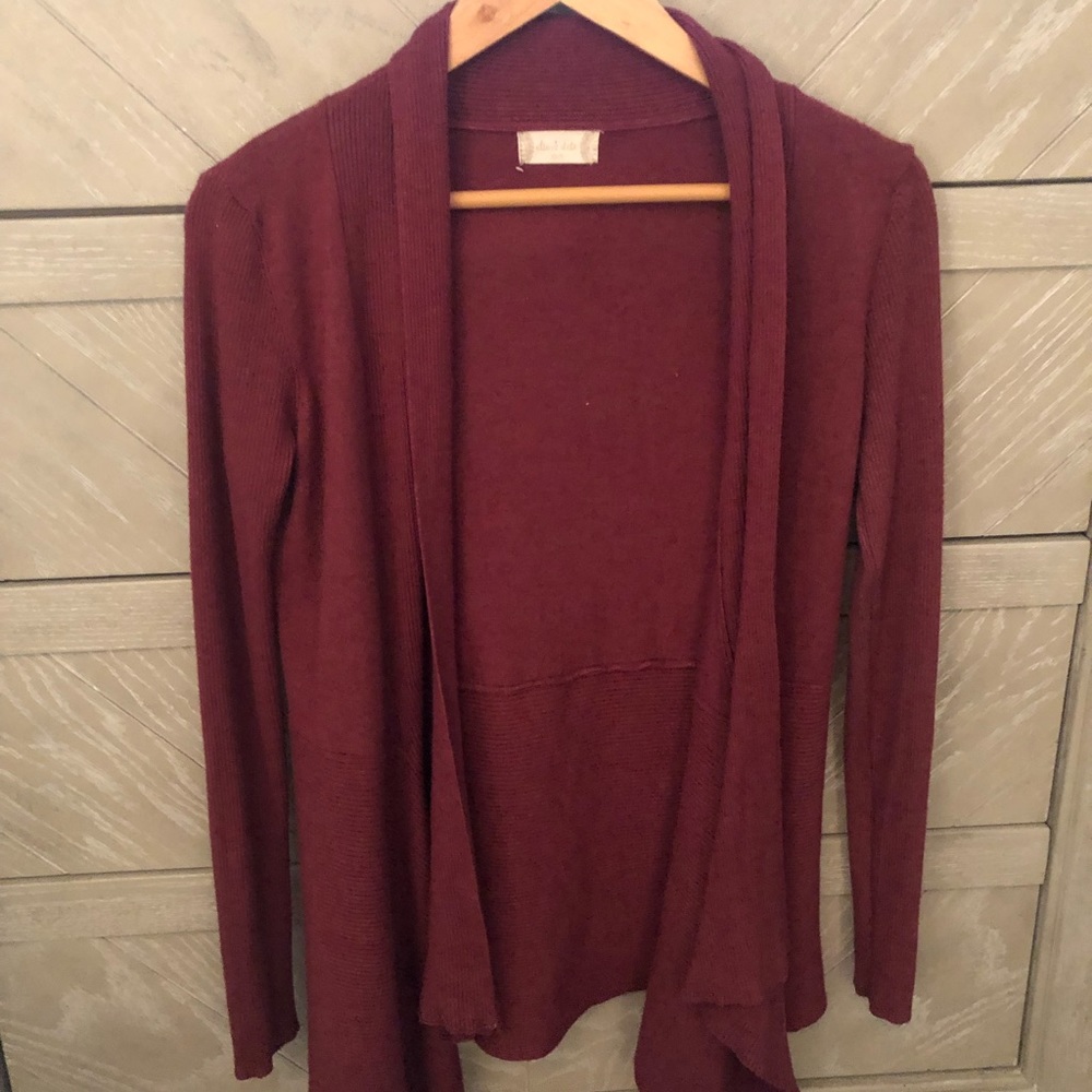 Red cardigan